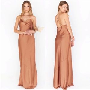 Show Me Your Mumu Tuscany Maxi Slip Dress in Copper Size Large